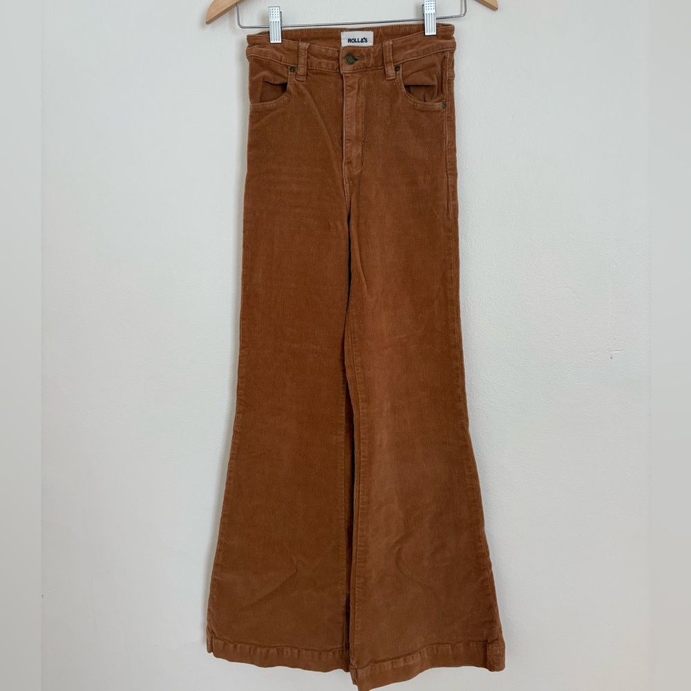ROLLA'S Brown Corduroy Wide-Leg Flare Jeans